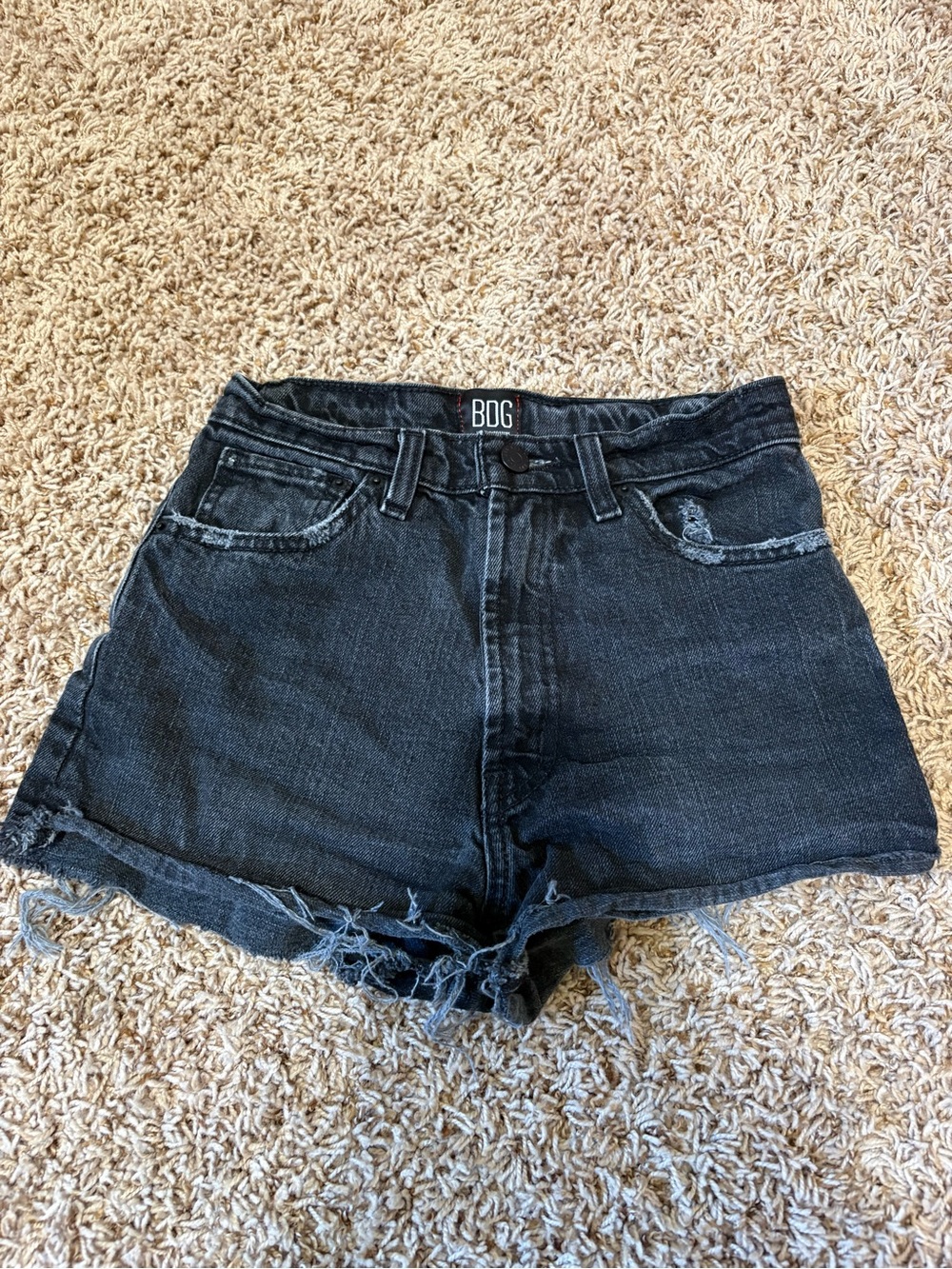 BDG Urban Outfitters Girlfriend High-Rise Black Denim Shorts Womens size 24